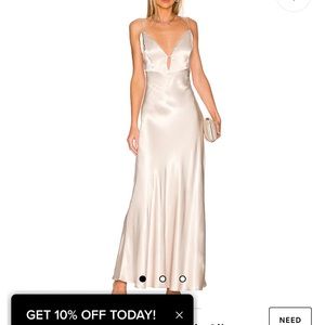Bardot satin maxi dress ivory